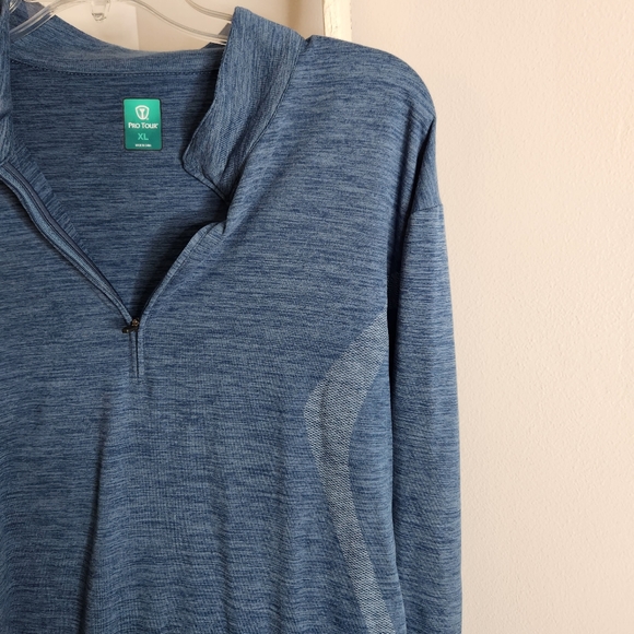Pro Tour pullover mens XL blue long sleeve quarter zip golf - Picture 4 of 5